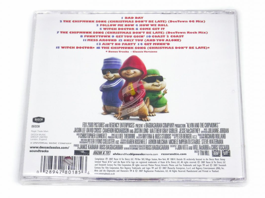 Alvin And The Chipmunks Original Motion Picture Soundtrack Cdcosmos 